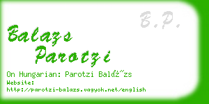 balazs parotzi business card